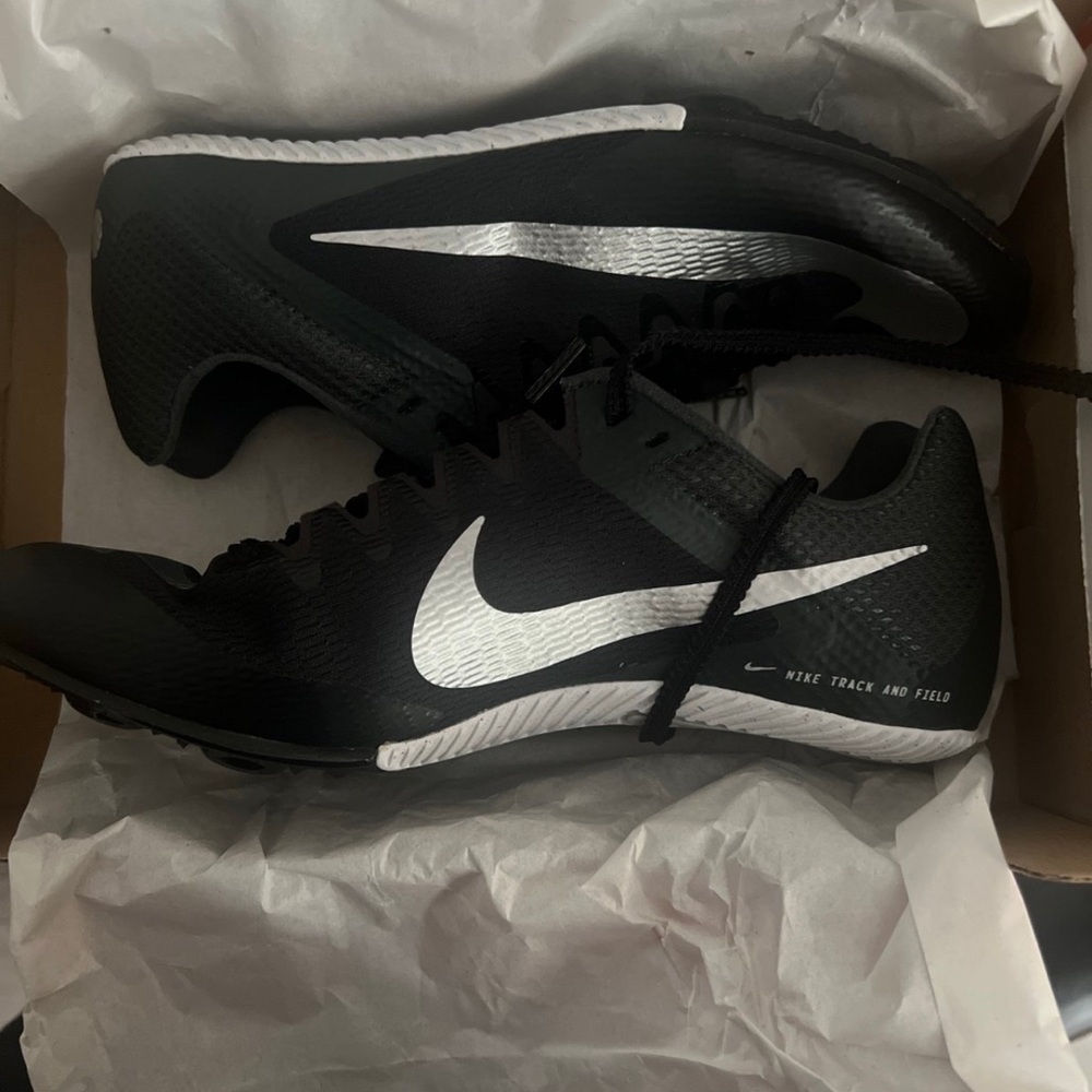 Nike Zoom Rival Sprint Shoes - Black and Metallic Silver